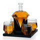 Diamond Decanter Set — High Borosilicate Glass with Wooden Frame